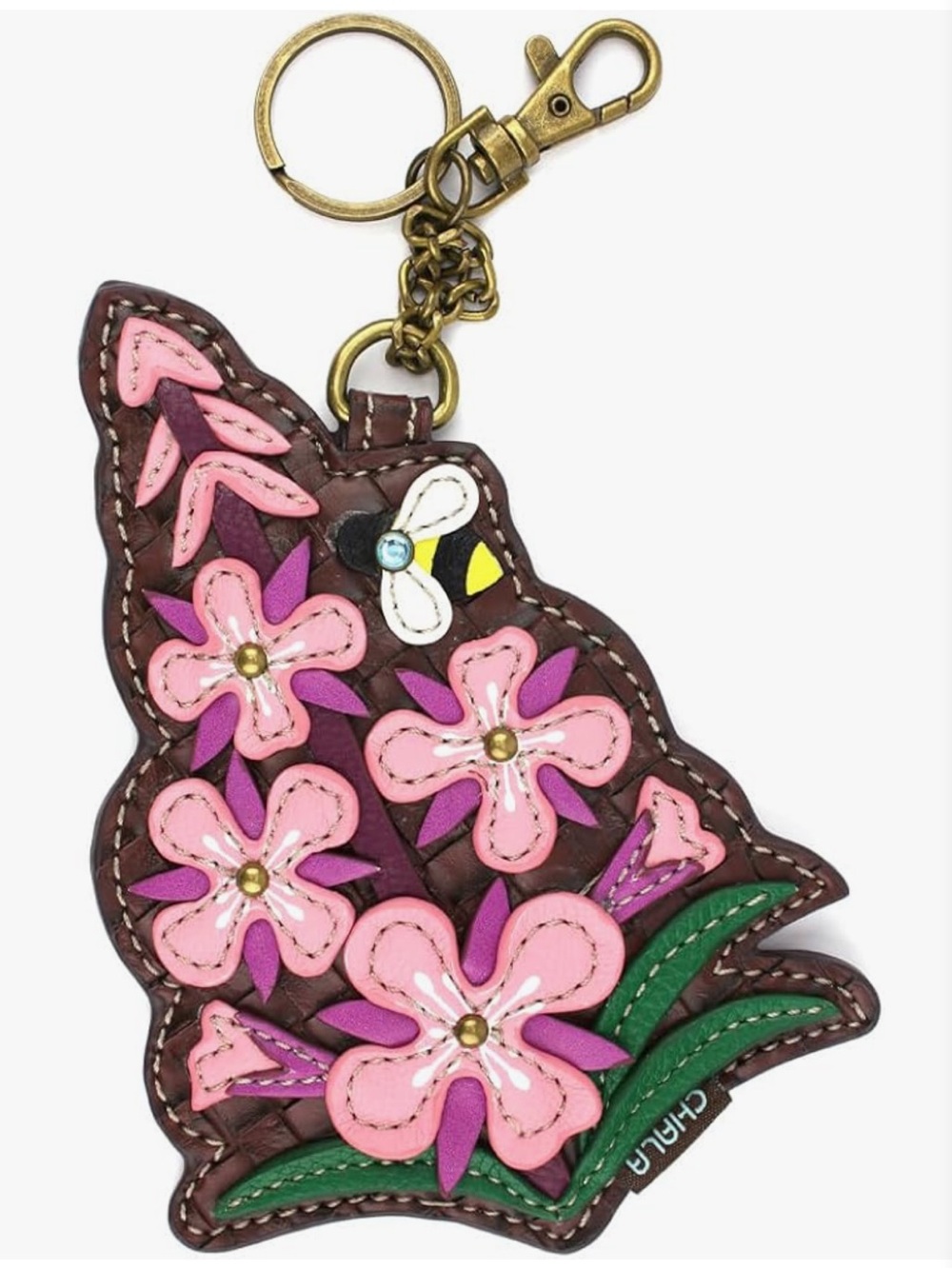 Chala Floral Appliqué Key Fob Coin Purse NWT